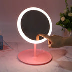 Makeup Mirror Stand - Portable LED Makeup Mirror With Stand Touch Screen, 3 Light Modes, Travel Friendly Beauty Vanity Mirror - Makeup Organizer