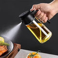 Oil Sprayer for Cooking，2 In 1 Oil Dispenser And Oil Sprayer，500ml/17oz Dispenser Bottle for Kitchen，olive oil dispenser bottle