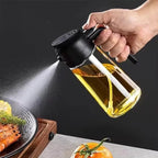 Oil Sprayer for Cooking，2 In 1 Oil Dispenser And Oil Sprayer，500ml/17oz Dispenser Bottle for Kitchen，olive oil dispenser bottle