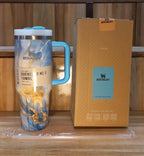 Stanley Printed Marble Tumbler 1200ml – Large Durable Drink Cup | Blue