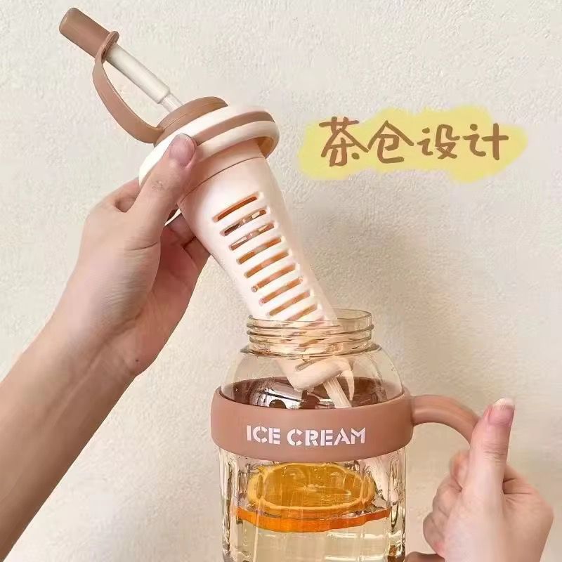 40oz/1200ml Water Tumbler Bottle with Handle and Straw Reusable Tumbler with Straw and Straw Cap, Leak-Proof - Perfect for Iced Coffee, Smoothies, Boba, and Juice for Gym - Outdoors - Travel