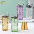 Diamond-Patterned Glass Tumbler 400 ml