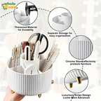 360° Rotating Ribbed Makeup Organizer