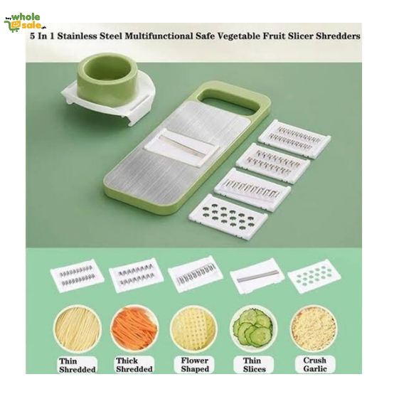 5-in-1 Stainless steel Slicer & Shredder