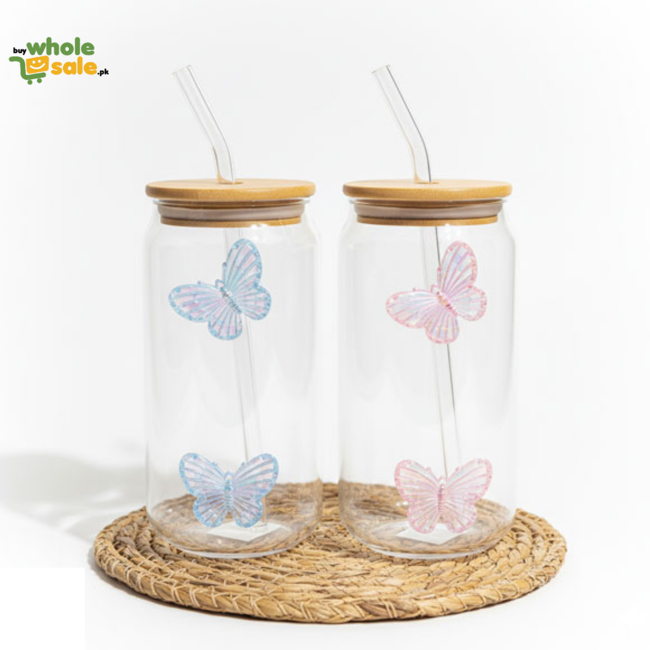 3D Butterfly Glass Tumbler