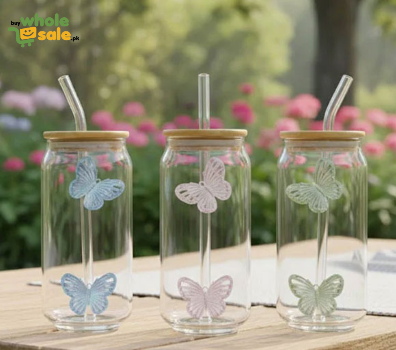 3D Butterfly Glass Tumbler