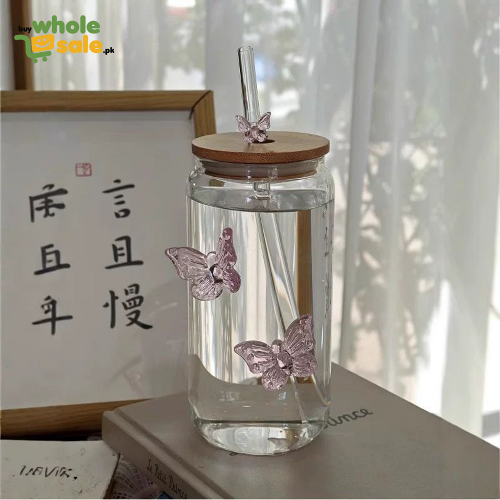 3D Butterfly Glass Tumbler