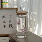 3D Butterfly Glass Tumbler
