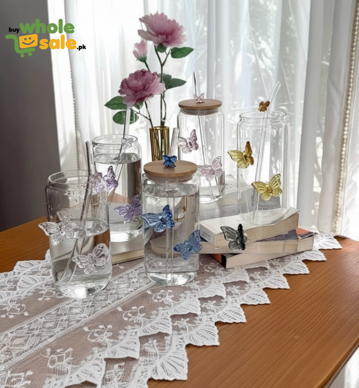 3D Butterfly Glass Tumbler