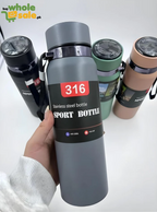Temperature Display Stainless Steel 800ML Water Bottle - Hot & Cool