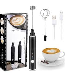 2 in 1 Electric Coffee Beater & Milk Frother | Handheld Egg Beater, Whisk Mixer – Coffee Maker Machine | USB Rechargeable – Dual Speed
