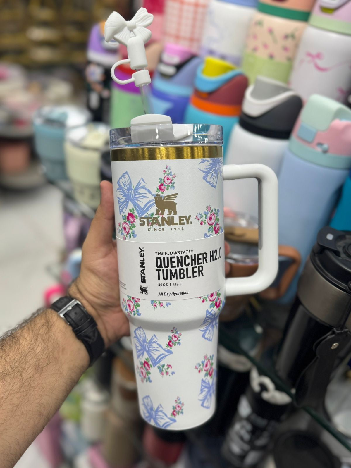 🌸 Stanley Quencher H2.0 Tumbler – Floral Butterfly Edition 🦋