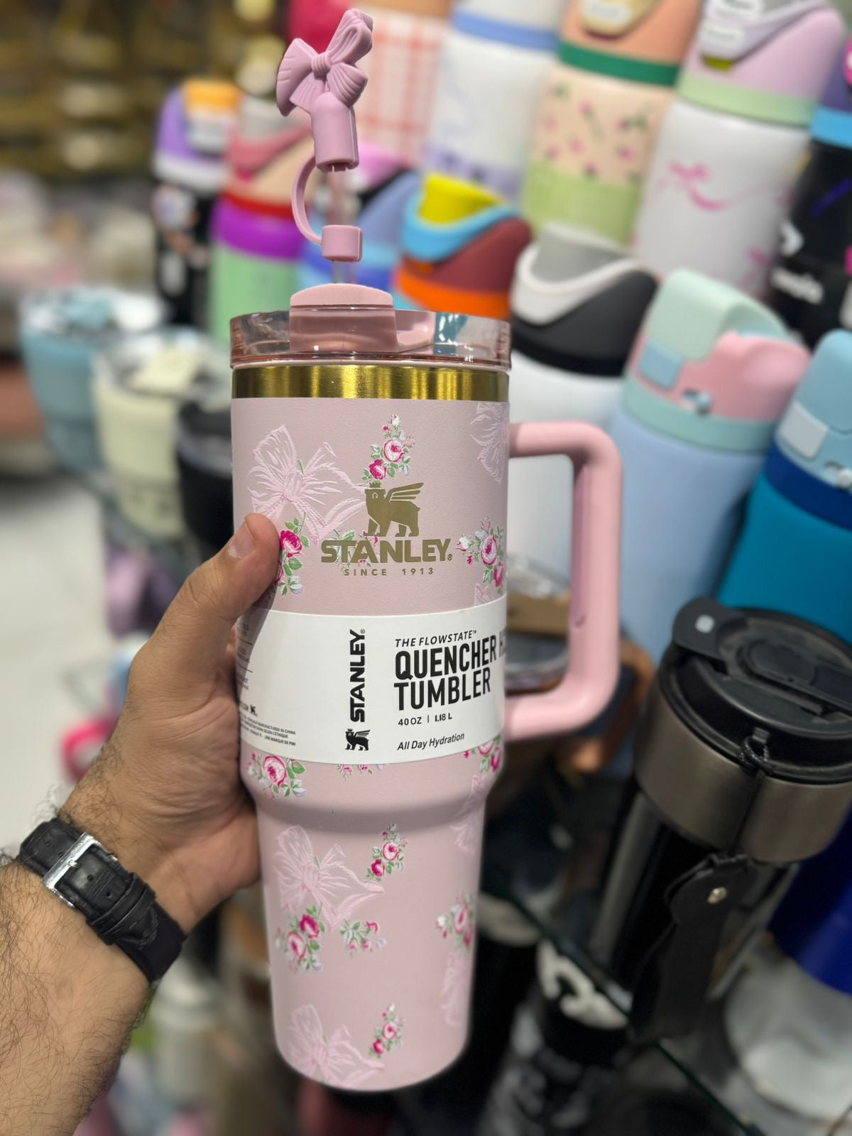 🌸 Stanley Quencher H2.0 Tumbler – Floral Butterfly Edition 🦋