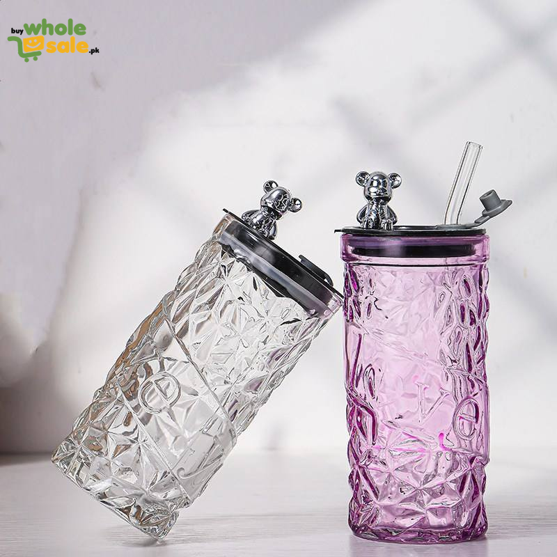 Diamond-Patterned Glass Tumbler 400 ml