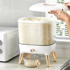 Rice Storage Bucket with Lid Press Type Automatic Rice Output Insect proof and Moisture proof Rice Storage Box 12KG
