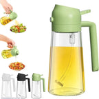 Oil Sprayer for Cooking，2 In 1 Oil Dispenser And Oil Sprayer，500ml/17oz Dispenser Bottle for Kitchen，olive oil dispenser bottle