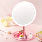 Makeup Mirror Stand - Portable LED Makeup Mirror With Stand Touch Screen, 3 Light Modes, Travel Friendly Beauty Vanity Mirror - Makeup Organizer