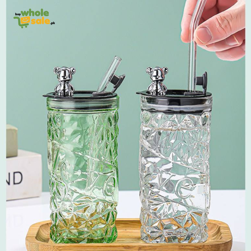 Diamond-Patterned Glass Tumbler 400 ml