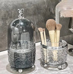 Luxury 360 Degree Rotating Makeup Brush Holders, with lid clear makeup brush organizer holder caddy,Rotating Dustproof Make Up Brushes Container with Clear Acrylic Cover,for Lipsticks, Bathroom Vanity, Dresser