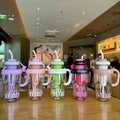 40oz/1200ml Water Tumbler Bottle with Handle and Straw Reusable Tumbler with Straw and Straw Cap, Leak-Proof - Perfect for Iced Coffee, Smoothies, Boba, and Juice for Gym - Outdoors - Travel