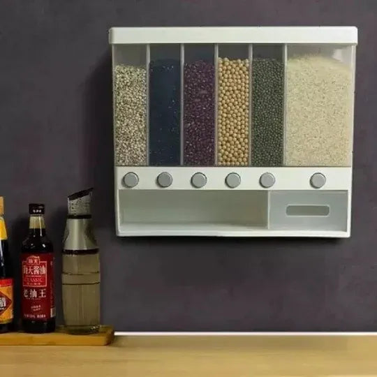 Rice Dispenser Storage Container - 10 KG (6 Grids) Large Capacity Airtight Food Storage Box - Food Storage Dispenser - Food Storage Container - Kitchen Organizer - Wall Mounted Gain Dispenser
Rice Dispenser Storage Container - 10 KG (6 Grids) Large Capaci
