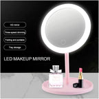 Makeup Mirror Stand - Portable LED Makeup Mirror With Stand Touch Screen, 3 Light Modes, Travel Friendly Beauty Vanity Mirror - Makeup Organizer
