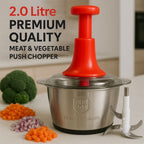 🥕 2.0 Litre Premium Quality Meat & Vegetable Push Chopper stainless steel Bowl