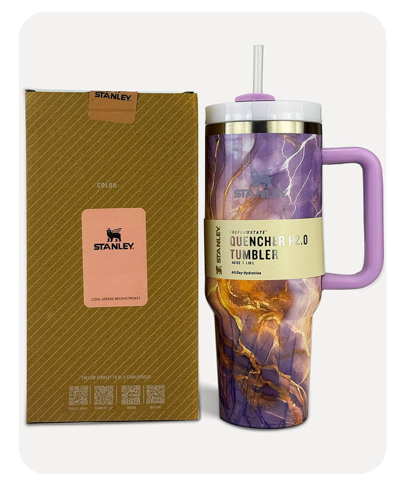 Stanley Quencher H2.0 Tumbler - Pink Marble - 40 0Z | 1.18L