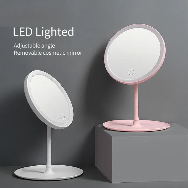 Makeup Mirror Stand - Portable LED Makeup Mirror With Stand Touch Screen, 3 Light Modes, Travel Friendly Beauty Vanity Mirror - Makeup Organizer