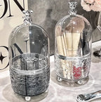 Luxury 360 Degree Rotating Makeup Brush Holders, with lid clear makeup brush organizer holder caddy,Rotating Dustproof Make Up Brushes Container with Clear Acrylic Cover,for Lipsticks, Bathroom Vanity, Dresser