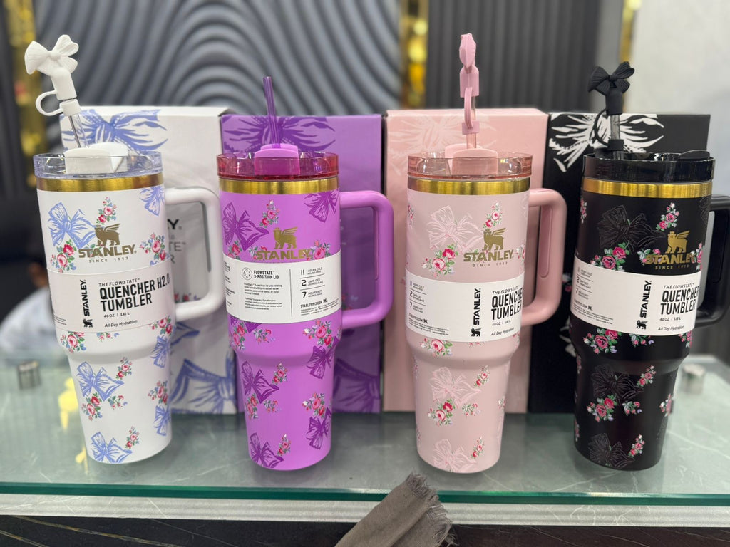 🌸 Stanley Quencher H2.0 Tumbler – Floral Butterfly Edition 🦋