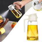 Oil Sprayer for Cooking，2 In 1 Oil Dispenser And Oil Sprayer，500ml/17oz Dispenser Bottle for Kitchen，olive oil dispenser bottle