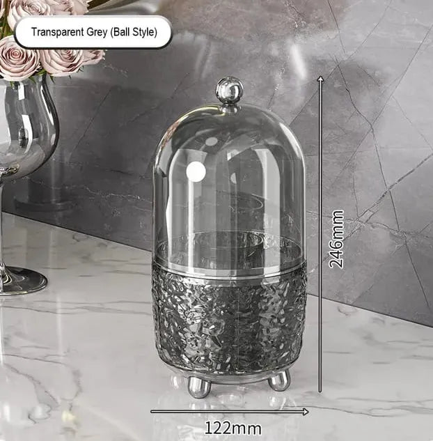 Luxury 360 Degree Rotating Makeup Brush Holders, with lid clear makeup brush organizer holder caddy,Rotating Dustproof Make Up Brushes Container with Clear Acrylic Cover,for Lipsticks, Bathroom Vanity, Dresser