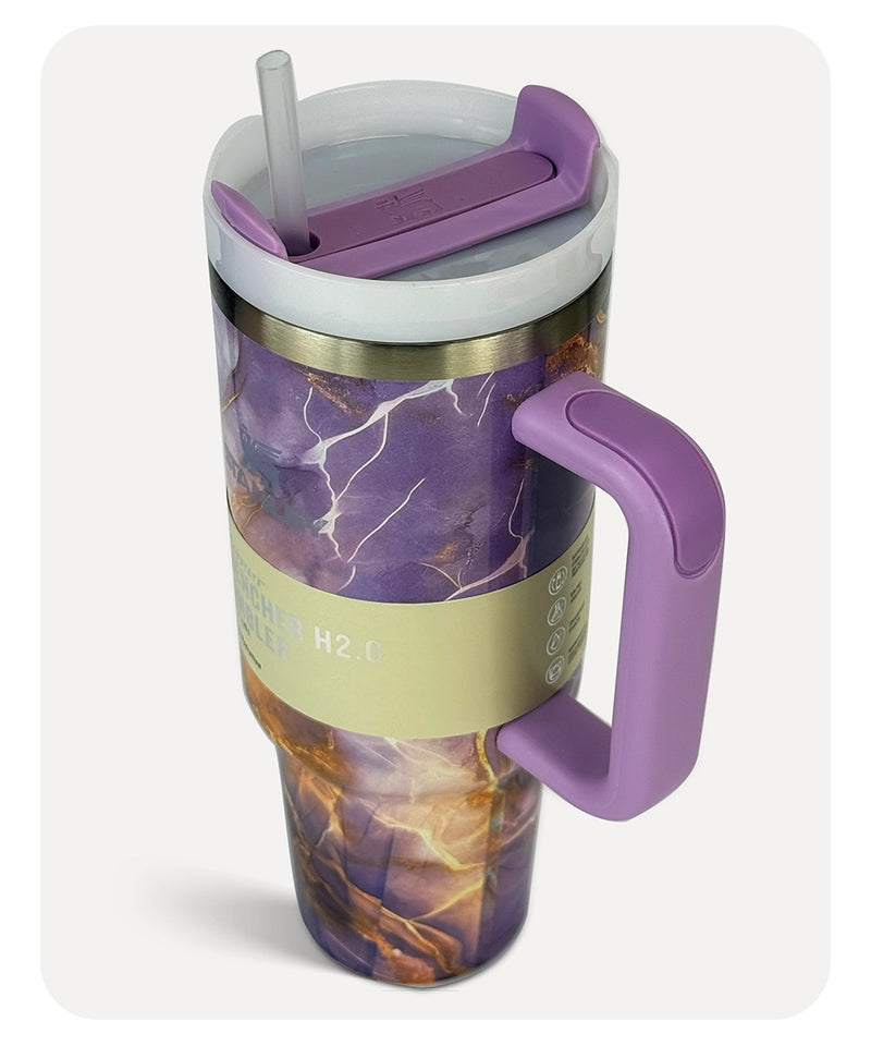 Stanley Quencher H2.0 Tumbler - Pink Marble - 40 0Z | 1.18L