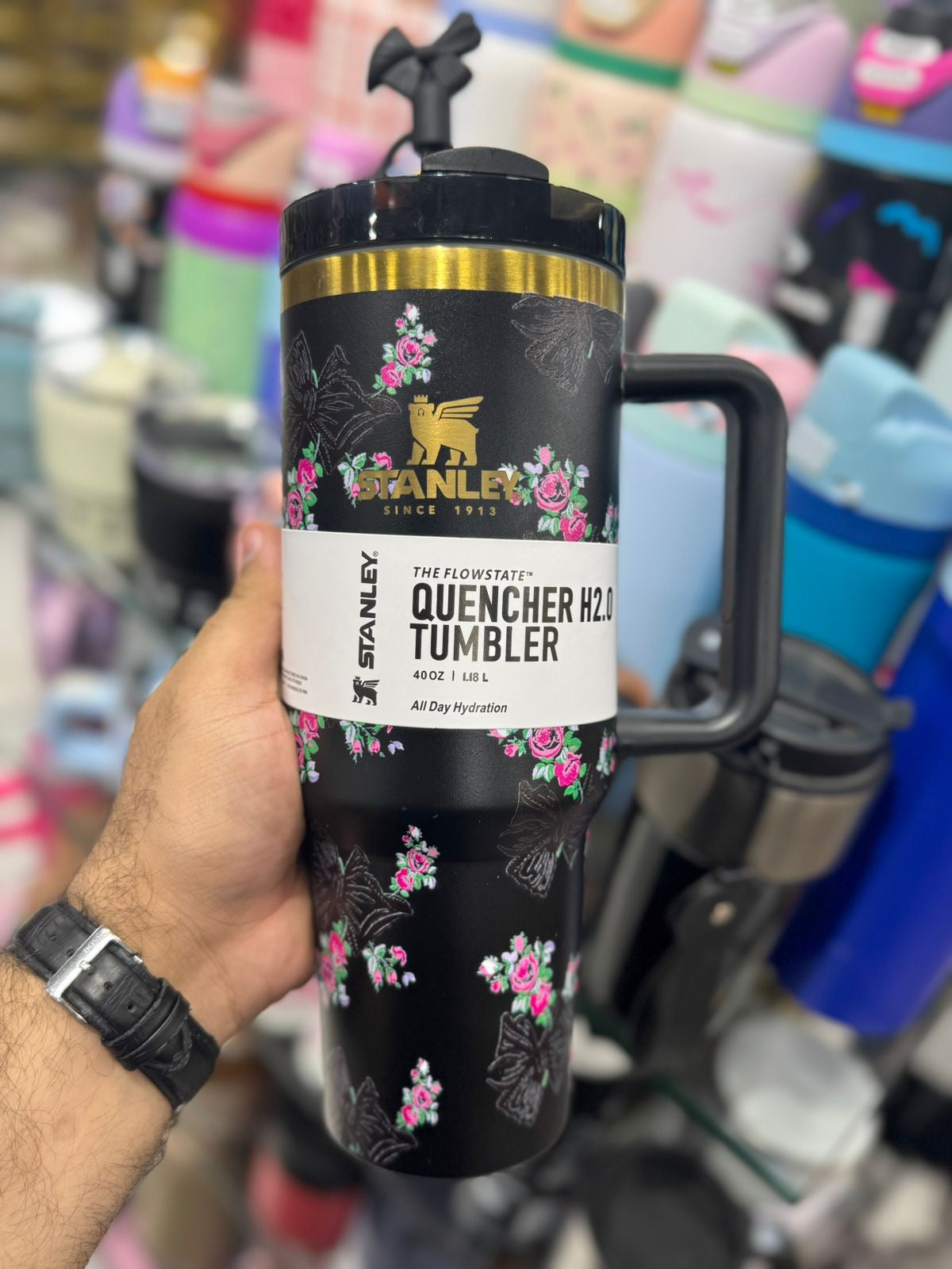 🌸 Stanley Quencher H2.0 Tumbler – Floral Butterfly Edition 🦋