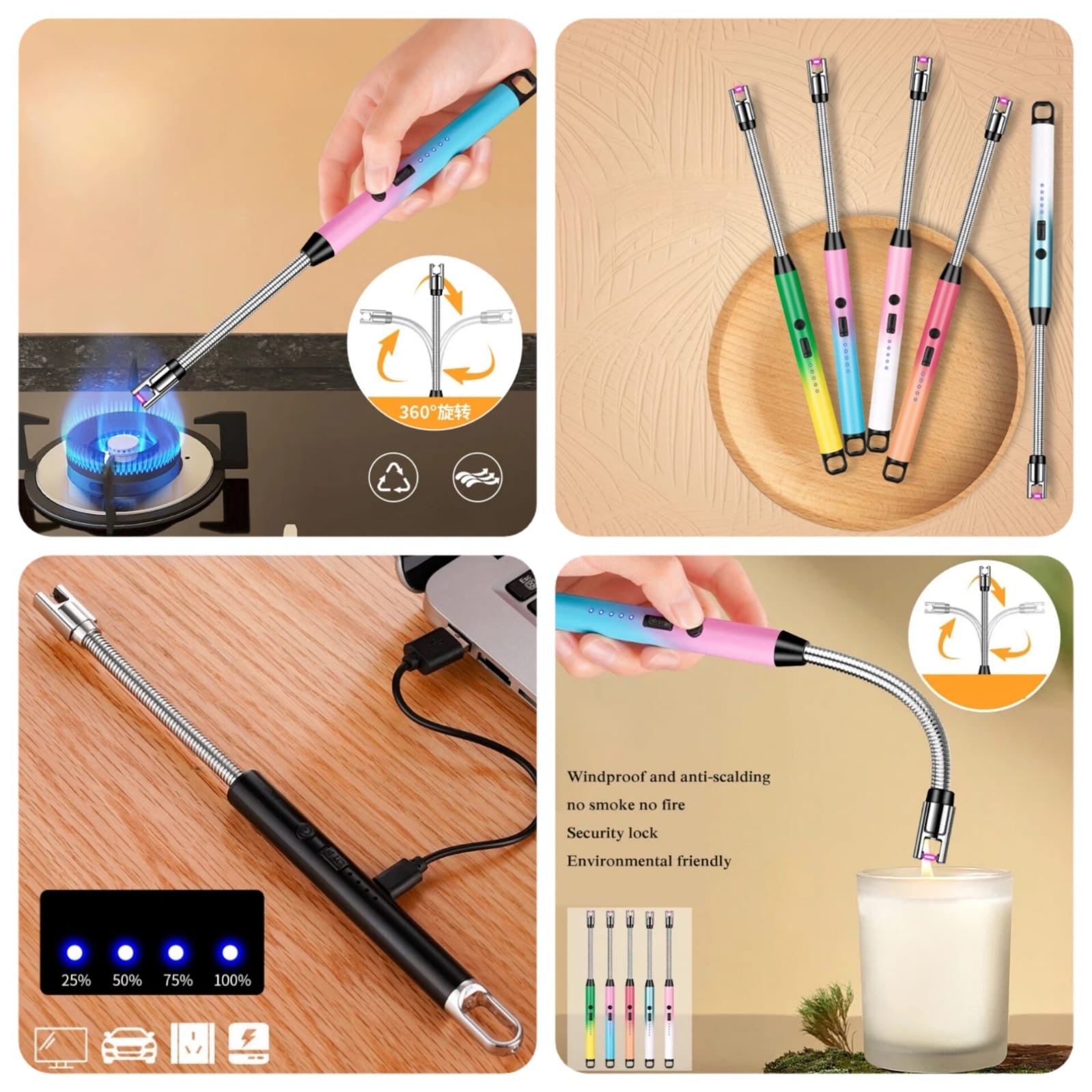 🔥 USB Rechargeable Electric Lighter (Flexible Neck)