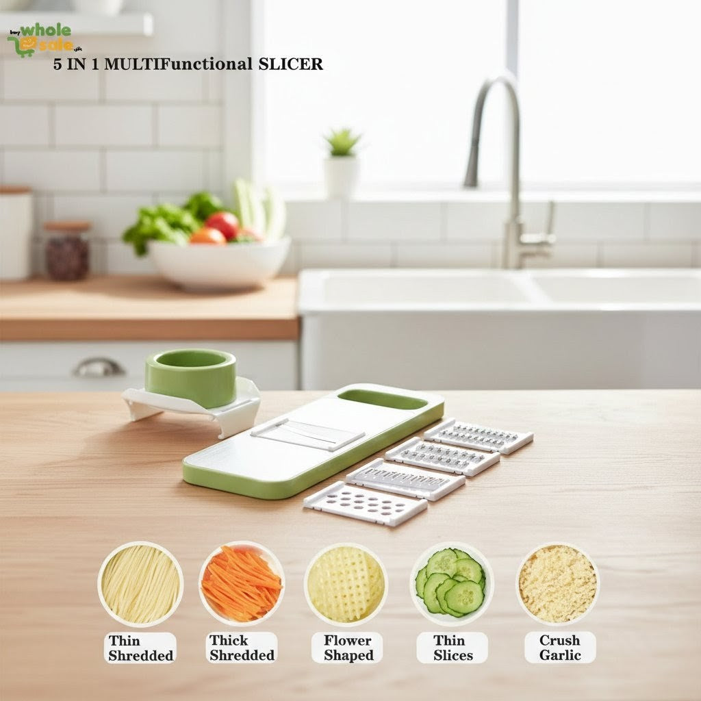 5-in-1 Stainless steel Slicer & Shredder