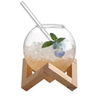 Spherical Cocktail Mug with a Wooden Stand