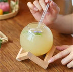 Spherical Cocktail Mug with a Wooden Stand